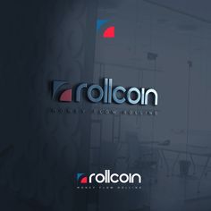 the logo for rollcoin is shown on a dark background