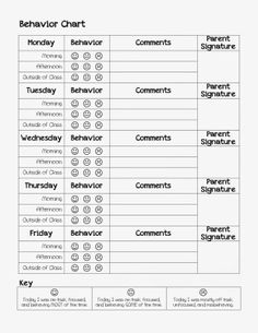 the behavior chart is shown in black and white