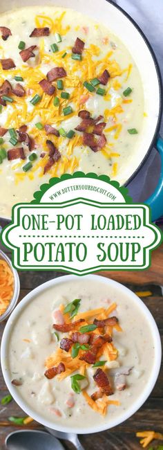 one pot loaded potato soup with bacon and cheese