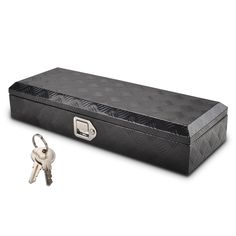 a large black box with a key in it