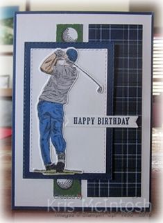 a birthday card with a golf player on it