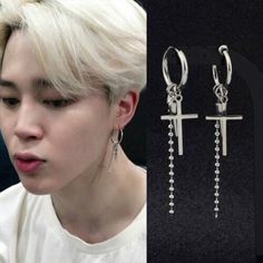 Jimin Earrings, Bts Earrings, Kpop Earrings, Argentium Silver Jewelry, Ammolite Jewelry, Unisex Earrings, Native American Beaded Earrings, Fruit Earrings, Moon Jewelry