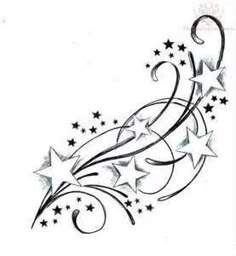 stars and swirls tattoo design