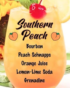 the southern peach bourbon peach schnapps orange juice lemon lime soda