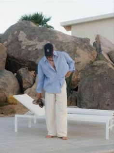 Outfit inspo, shirt from amazon -> https://amzn.to/3SG7wRc Linen Summer Outfit Men, Mykonos Outfit Men, Mens European Summer Outfits, Costa Rica Outfit Men, Summer 2024 Outfits Men, Beach Ootd Men, Beach Look Men, Men Linen Outfit Summer, Blue Shirt Outfit Men