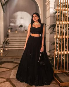 Black Lehenga, Wedding Fits, Simple Lehenga, Wedding Lehenga Designs, Georgette Lehenga, Lehnga Dress, Lehenga Designs Simple, Desi Fits, Salwar Kamiz