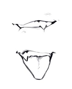 two drawings of different shapes on a white background