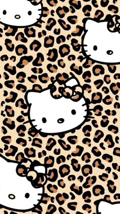 an animal print with hello kitty on it