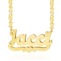 PRICES MAY VARY. Double Plated Name Necklace: XOXO Chain Custom Name Necklace with Heart, Double-layered nameplate design, any name or letter can engraved, 4-10 letters. 5 kinds of chain length for your options: 14 inches, 16 inches, 18 inches, 20 inches, 22 inches. High-Quality Materials: Gold name necklace personalized is made of the highest quality materials and are highly polished. Non-toxic, nickel-free, lead-free, environmentally friendly and harmless to your skin. The Best Gift: Initial p Double Plated Name Necklace, Nameplate Design, Nameplate Necklace Gold, Custom Necklaces, Heart Choker Necklace, Gold Name Necklace, Heart Choker, Nameplate Necklace, Heart Chain