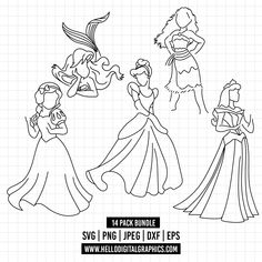 disney princess coloring pages for adults and children to print on the back of their shirts