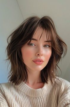 Beautiful bangs haircut ideas | Trendy hairstyle ideas Trendy Bob Hairstyles, Air Dry Hair, Fringe Hairstyles, Modern Hairstyles, Braids For Short Hair, Long Bob, Short Bob Hairstyles, Short Hairstyles For Women, Trendy Hairstyles