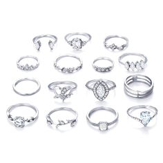 PRICES MAY VARY. 💎💍SONGBIRDTH-Featuring heart and other design, with rhinestone inlaid, simple yet stylish.💄💎statement rings champagne cubic-zirconia jewelry ring engagement wedding rings women ring size adjuster for small and large loose rings ring sizer pack ring fitter sizer reduce up to four sizes fits mens 💎💍Come with 15 stackable rings, you can wear each together or separately, easy to match.💄💎and womens rings spiral silicone tightener ring vintage designer fashion brand women vale Short Fingers, Pave Setting Ring, Halo Ring Setting, Heart Rings, Nyc Jewelry, Cheap Rings, Ring Styles, Hypoallergenic Jewelry, Bohemian Rings