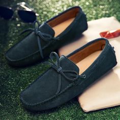 Men's Summer & Spring Breathable Leather Driving Loafers | ZORKET – zorket Casual Green Suede Leather Shoes, Casual Suede Loafers For Summer, Casual Suede Summer Loafers, Casual Loafers With Rubber Sole, Casual Loafers With Rubber Sole And Flat Heel, Casual Summer Boat Shoes With Leather Sole, Casual Leather Moccasins For Summer, Spring Suede Slip-on Boat Shoes, Casual Loafers With Stitched Sole