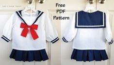 Adjustable Bow Tie for Kids Tutorial – Zune's Sewing Therapy Scraps Of Fabric, Sailor Shirt, Bow Barrette, Matching Costumes, Box Pleat Skirt, Pattern Romper, Free Pdf Sewing Patterns, Navy Fabric