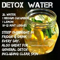 Detox water Detox Water For Clear Skin, Drinks Homemade, Burning Water, Cucumber Detox Water, Healthy Detox Cleanse, Homemade Detox, Lemon Detox, Natural Detox Drinks