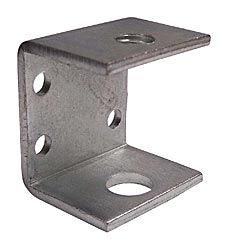 an aluminum bracket with holes on the front and back sides, for mounting or fixing