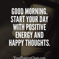 a woman wearing a hat with the words good morning start your day with positive energy and happy