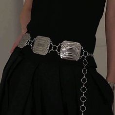 Bohemia Style Square & Round Shape Waist Chain Belt * Size: 90/100: Length: 44.9” Width: 2.3” * Silver * Non-Stretch * Zinc Alloy Silver Chain Belt, Waist Chain Belt, Bohemia Style, Silver Belt, Silver Belts, Waist Chain, Chain Belt, Belt Size, Round Shape