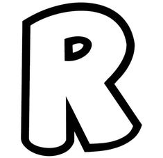 the letter r is made up of black and white letters, which appear to be capitalized