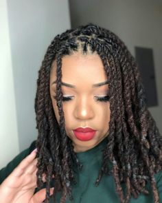 Hairstyles For Adults, Faux Locs Hairstyle, Short To Medium Hairstyles, Up Hairdos, Loc Hairstyles