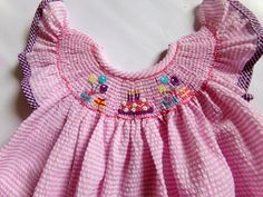 The Cutest, Most Colorful hand smocked Birthday dress. Classic bishop collar with sweet balloons and cake on it. Hand smocked dress that is machine washable. Bishop Collar, Light Pink Birthday, Pink Birthday Dress, Girls Birthday Dress, Hand Smocked Dress, Girls Smock, Birthday Girl Dress