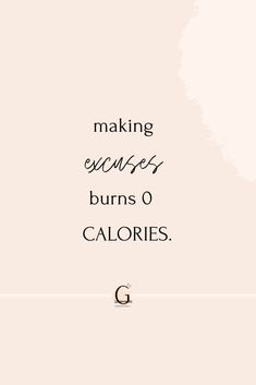 the words making excess burns 0 calories are written in black on a white background