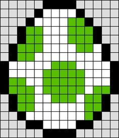 a green and white cross is shown in the middle of a square pixellated pattern