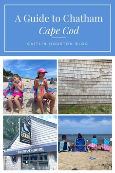 the front cover of a guide to chatham cape coast, with photos of people sitting on beach chairs