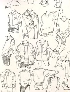 sketches of men's clothing from the early 20th century