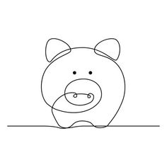 a black and white line drawing of a pig