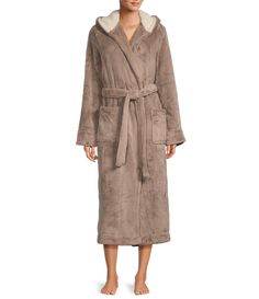 From L.L.Bean&#x2C; this robe features:Plush fabricationShawl collar necklineHoodedLong sleevesSherpa trim at hood and lining inside cuffsFront patch pocketsTie belt closurePolyesterMachine wash cold/tumble dry lowImported. Plush Robe, Dillard's, Ll Bean, Shawl Collar, L L Bean, Tumble Dryer, Wicked, Latest Trends, Lingerie