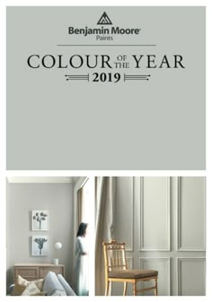 the color of the year 2019 is shown in white and grey, with an image of a