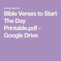 the bible verses to start the day printable, pdf - google drive