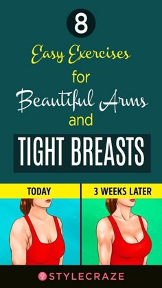 Health Women, Beautiful Arms, Easy Exercises, Toned Arms, Chest Workouts