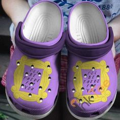 Get your product: Purple I'Ll Be There For You Friends Movie Crocs Clog Shoes
1. PRODUCT INFORMATION:

Incredibly light and fun to wear.
Water-friendly and buoyant; weighs only ounces.
Ventilation ports add breathability and help shed water and debris.
Easy to clean and quick to dry.
Upper: Croslite.
Lining: Croslite.
Sole: Croslite.
2. SIZE CHART:
3. RETURN:
We will gladly issue you a replacement item or issue a refund back to your original form of payment for any of the following reasons: Jd Shoes, Crocs For Men, Friends The Tv Show, Friends Movie, Clog Crocs, Crocs Outfit, Strap Sandals Heels, Crocband Clog, Custom Crocs