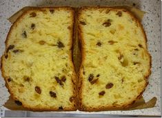 two slices of bread sitting on top of a counter