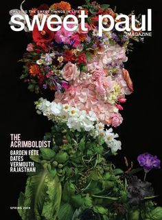 a magazine cover with flowers on it