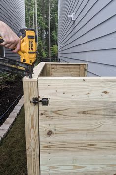 DIY Garbage Can Enclosure - Hide Your Trash Cans Outdoors! - Pine and Poplar Trash Can Enclosure Outdoor, Trash Enclosure, Generator Shed