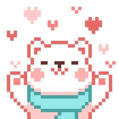 the pixel art is very cute and it looks like an animal with its eyes closed