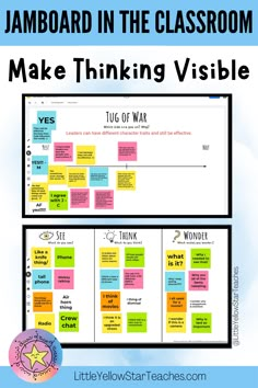 a classroom poster with the words, i amboard in the classroom make thinking visible