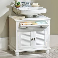 a white bathroom sink sitting under a mirror