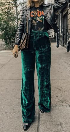 00s Mode, Pastel Outfit, Zoe Kravitz, Rock Punk, Hozier, Velvet Pants, Fashion Week Street Style