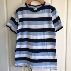 Basic Striped H&M Boys T-Shirt Is In Excellent Condition With Tags On. All Kids Items In My Closet Can Be Bundled And Receive A 20% Discount. H&m Cotton Crew Neck T-shirt, H&m White Crew Neck T-shirt, White H&m T-shirt Crew Neck, H&m White Cotton T-shirt, Blue Crew Neck Top From H&m, Blue Crew Neck Tops By H&m, H&m Cotton Crew Neck Shirt, H&m Cotton Short Sleeve Tops, Casual Blue H&m Top