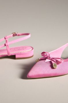 Cotton upper Faux leather insole Polyurethane sole Buckle Styling Imported | Lafayette Slingback Flats by Circus NY by Sam Edelman in Pink, Women's, Size: 8, Cotton/Leather/Polyurethane at Anthropologie Manolo Blahnik Slingback, Pink Ballet Flats, Pink Flats, Slingback Flats, Pink Fits, The Circus, 50 Fashion, Manolo Blahnik, Sam Edelman