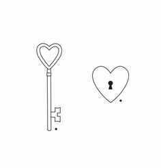 a heart shaped key with a keyhole in the middle and a lock on top