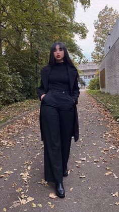 Dark Work Outfits Women, All Black Business Outfit Plus Size, Casual Smart Summer Outfits Women, Professional Goth Plus Size, Professional Winter Outfits Women Classy, Alternative Business Casual Outfits For Women, Womens Business Professional Plus Size, Hourglass Goth Outfits, Professional Black Outfits Women