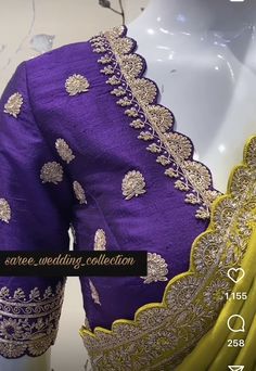 Maggam Work Boarder Designs, Trendy Pattu Blouse Designs, Neck Designs For Pattu Blouse, Maggam Hangings For Blouses, New Maggam Work Blouse Designs 2023, Purple Blouse With Zari Work, Blouse Maggam Works, Blouse Works For Pattu Sarees, Maggam Work Blouse Designs Bridal Indian Weddings