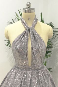 Silver Halter Sequined Backless Short Homecoming Dress, Sparkly Party – Uniquedresss Homecoming Dress Sparkly, Sparkly Party Dress, Sparkly Party, Short Homecoming Dresses, Mini Prom Dresses, 16 Dress, Short Homecoming Dress, Short Prom Dress, Short Cocktail Dress