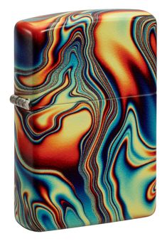 Front shot of Zippo Colorful Swirl Design Glow in the Dark 540 Color Windproof Lighter standing at a 3/4 angle. Painted Lighters, Siren Design, Solar System Design, Free Mail, Boho Leather Bags, Fire Designs, Free Stuff By Mail