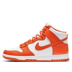 Nike Dunk High SP 'Syracuse' 2021 DD1399-101 Skate Shoes  -  KICKS CREW School Series, Syracuse University, Nike Brand, Nike Dunk High, Dunk High, Leather High Tops, 12th Man, Nike Cortez Sneaker, Nike Dunk